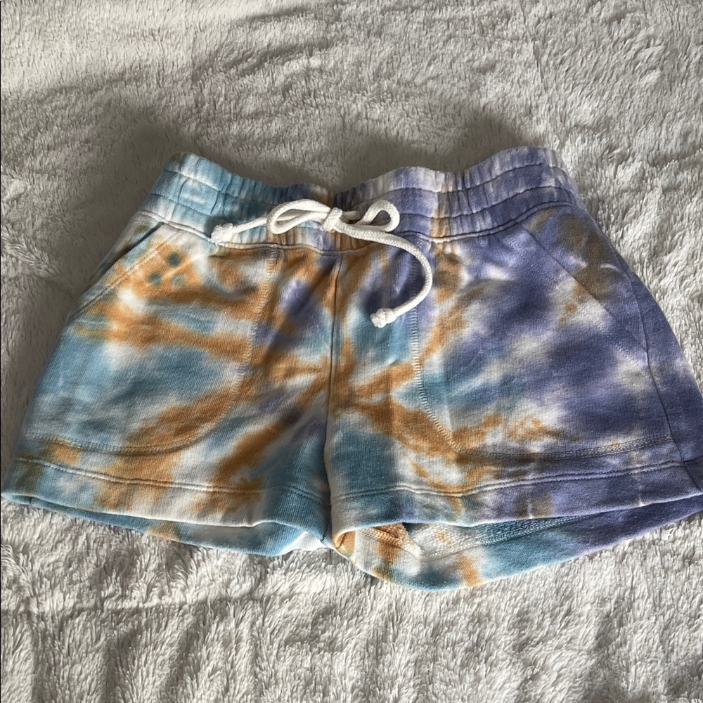 SO JuniorsTie-Dye Athletic Shorts - Blue, Purple, Tan